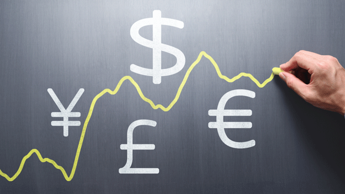 different currencies in grey background