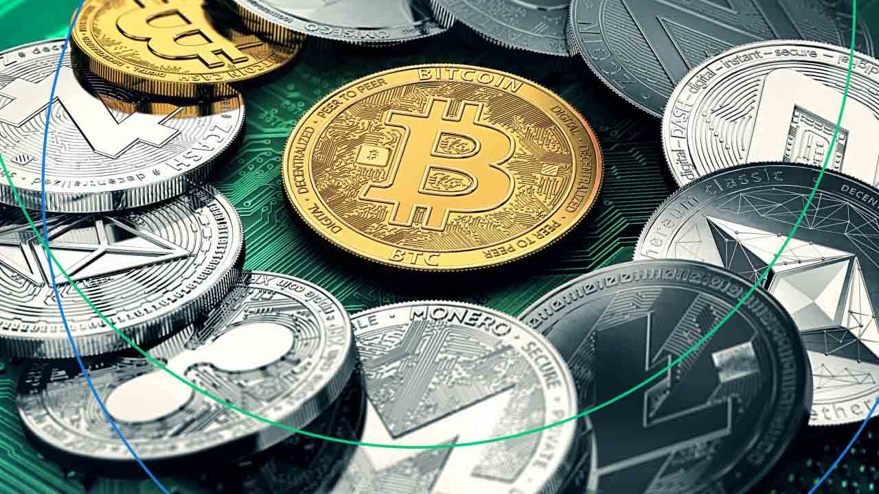 Cryptocurrencies to Focus on in 2023 – A collection of digital coins featuring Bitcoin, Ethereum, Litecoin, and other altcoins, symbolizing the evolving landscape of the cryptocurrency market.