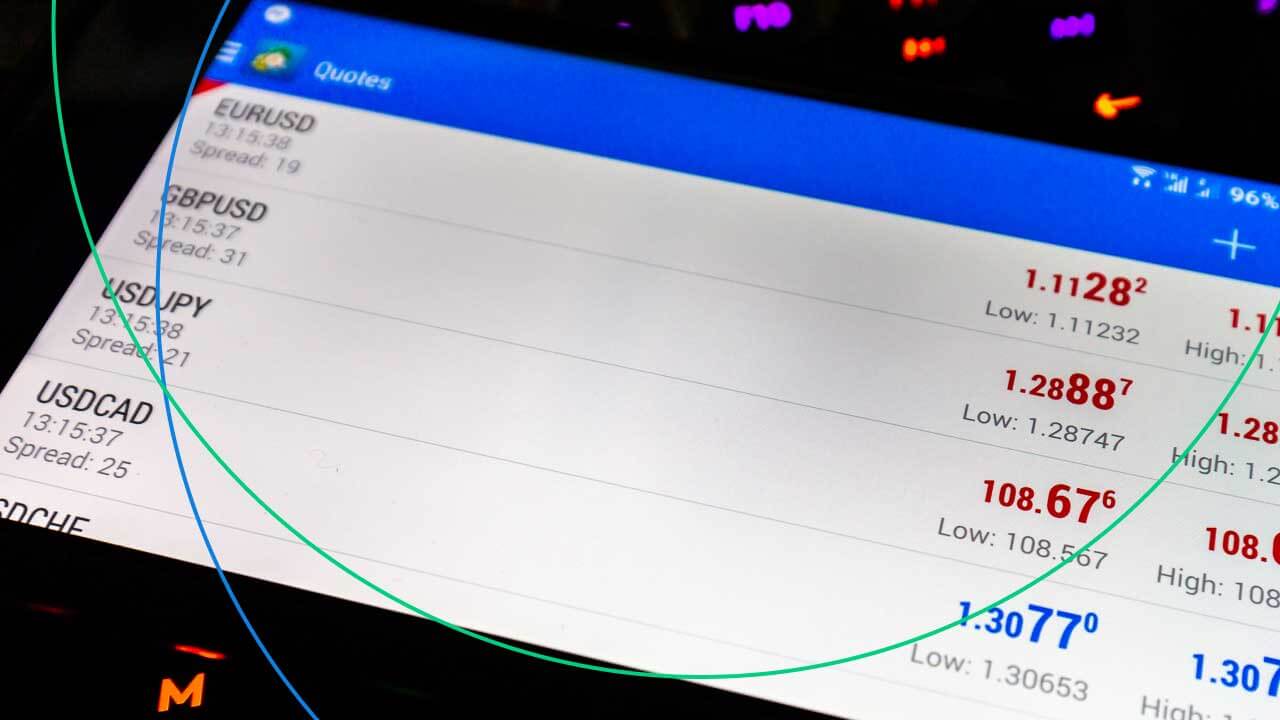 The Advantages of Using MT4 for Forex Trading, illustrated by a screen displaying forex charts with highs and lows.