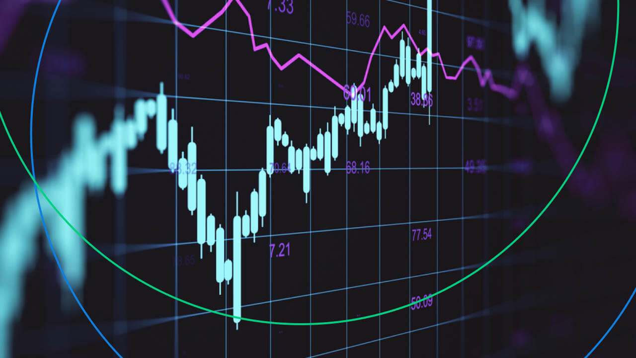 Financial trading chart showcasing grid trading strategy with multiple buy and sell levels marked on a fluctuating price graph.