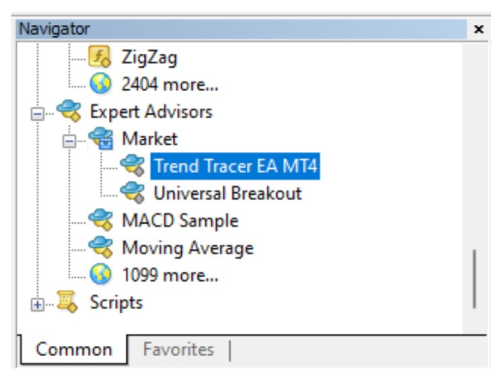a screenshot of the Navigator panel in MetaTrader 4 (MT4)