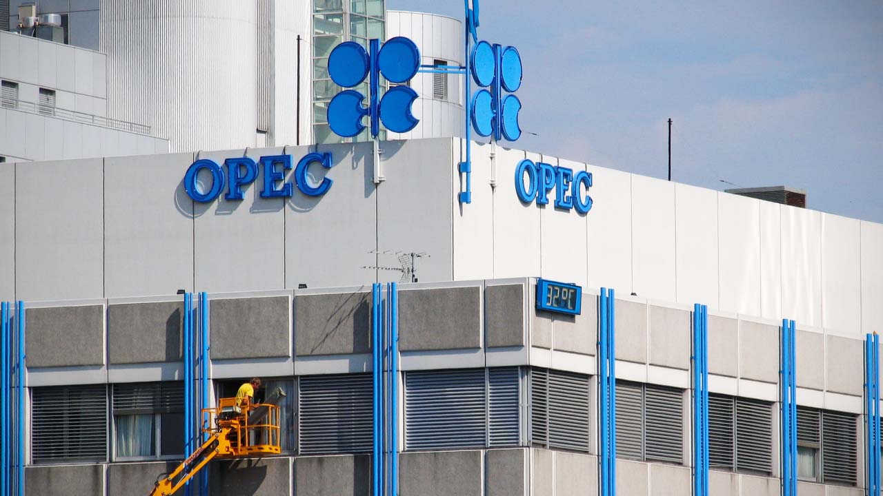 Facade of the OPEC headquarters, illustrating the concept of OPEC and how it influences oil prices.