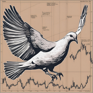 an artistic image of a dove over a financial chart.