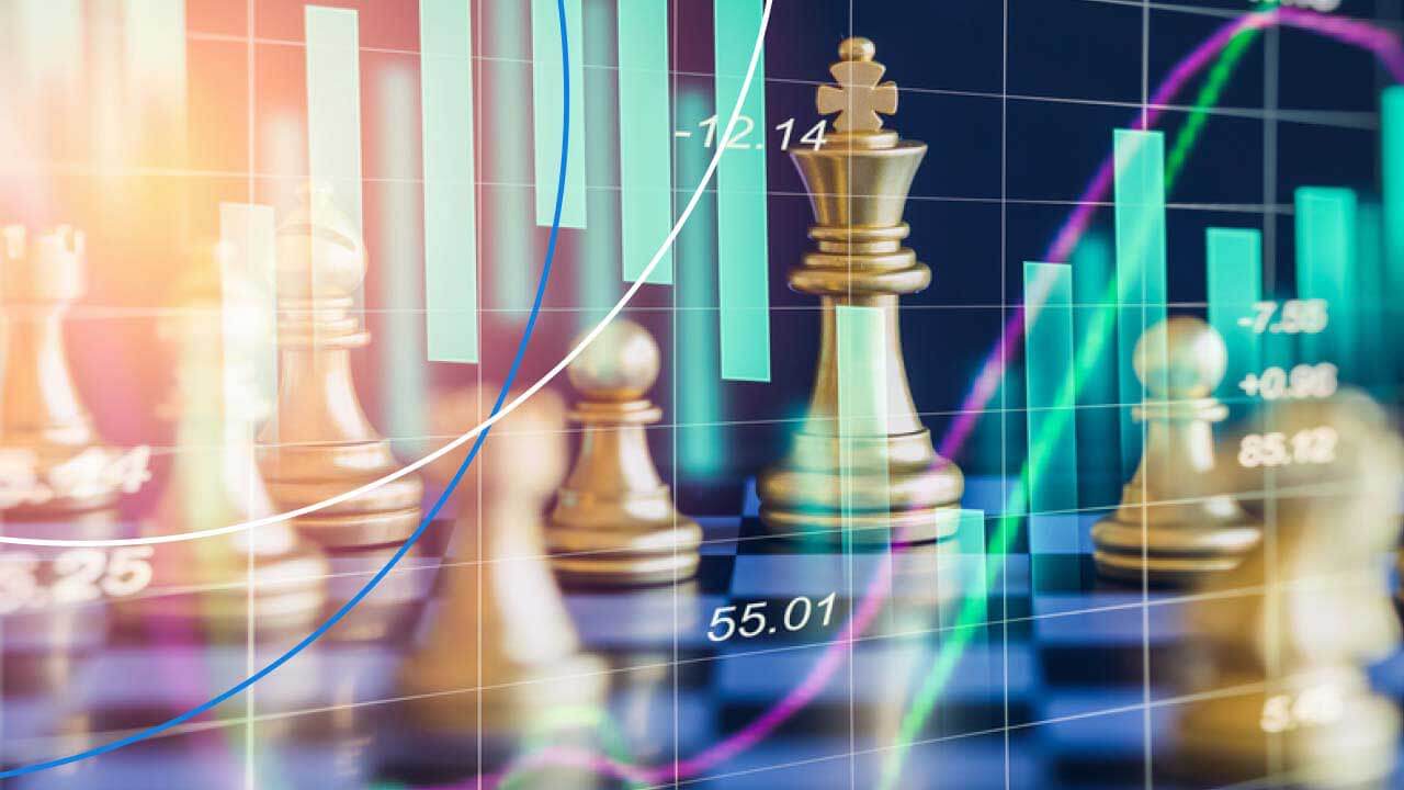 Golden chess pieces overlaid with financial charts, graphs, and stock market data, symbolizing strategic decision-making in CFD trading. Top CFD Trading Strategies for Beginners.