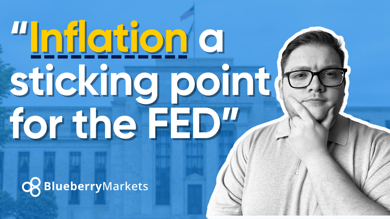 USD In Focus Ahead Of Fed Announcement, illustrated by a financial news-style thumbnail from Blueberry Markets discussing inflation.