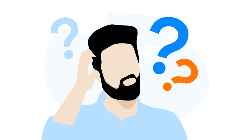 image of a man trying to think