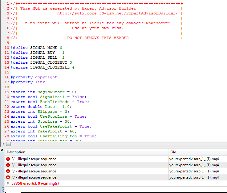 review the code for any errors
