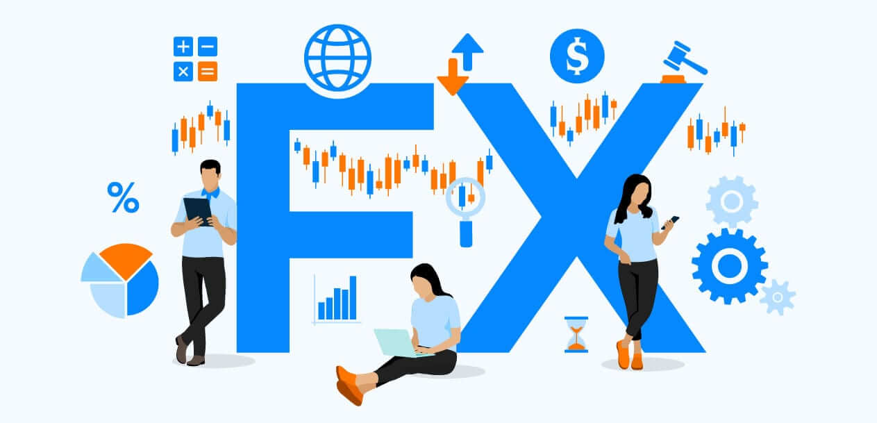 A graphic illustration of forex trading and its symbols, illustrating Forex 101: terms and jargon that you need to understand