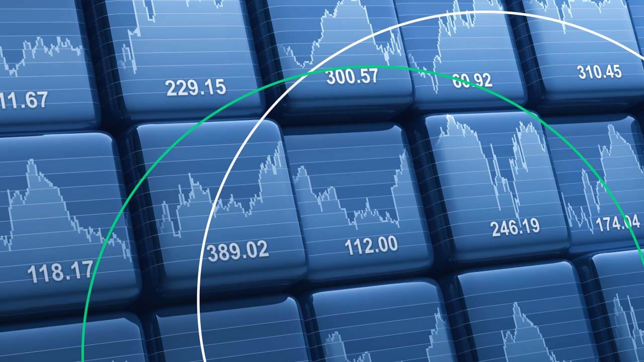 Digital financial display showing multiple stock market charts and index values, representing how an Index CFD works in trading.